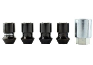 Ford Bronco Sport Security Lug Nut Kit - Ford Racing - Black PVD Security, M12 x 1.5 Thread, Set of 4 - Black - `21-`23